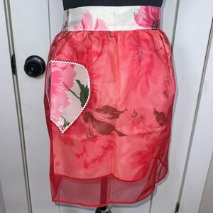 Vintage Floral Red & Pink Apron - Reversible NWT